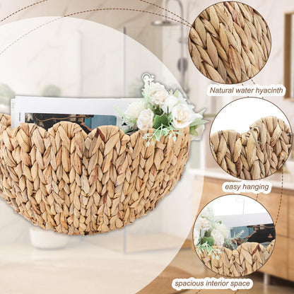 Handwoven decorative basket with wave pattern Acalora