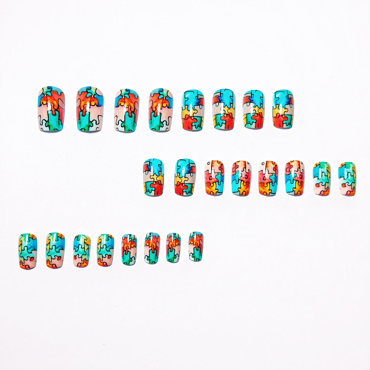 Puzzle-Themed Nail Art Acalora