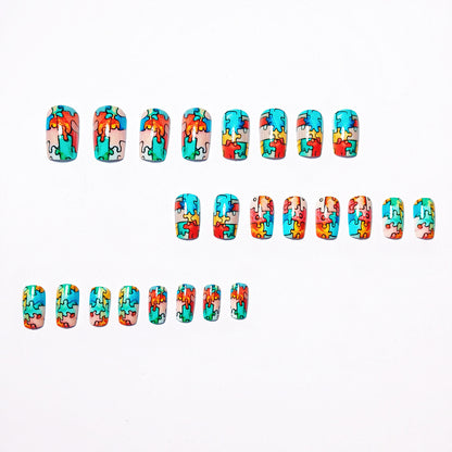 Puzzle-Themed Nail Art Acalora