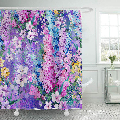 Butterfly-Inspired Floral Shower Curtain