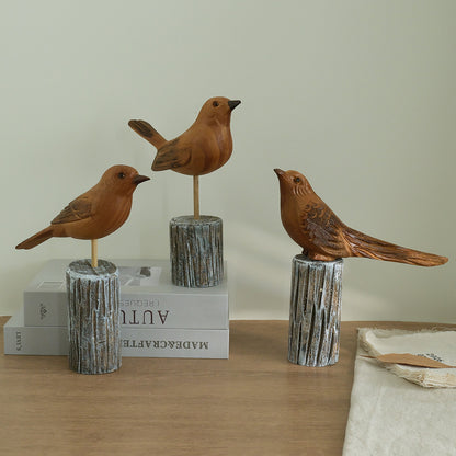 Handmade Bird Sculpture Figurine Display