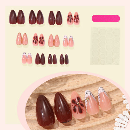 Decorative Floral Press-On Nail Art Set Acalora