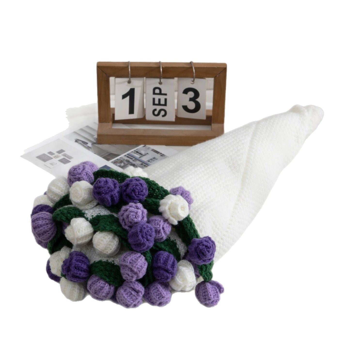 Floral Crochet Rose Bouquet Throw Blanket