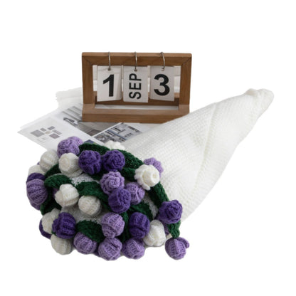 Floral Crochet Rose Bouquet Throw Blanket