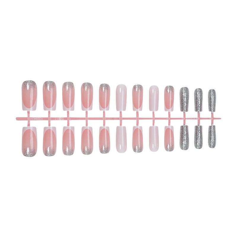 Elegant Press-On Nail Set with Glittering Tips Acalora