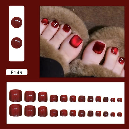 Premium Gel Finish Press-On Toenail Set Acalora