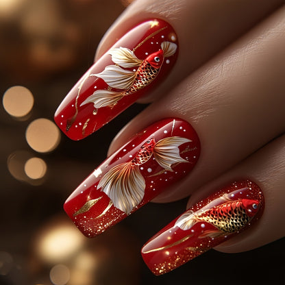 Artificial nail tips with floral accents Acalora