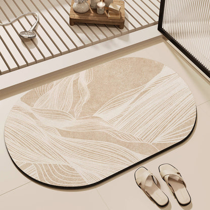 Elegant Oval Bathroom Mat