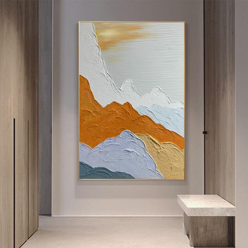 Contemporary Mountain Landscape Textured Wall Art