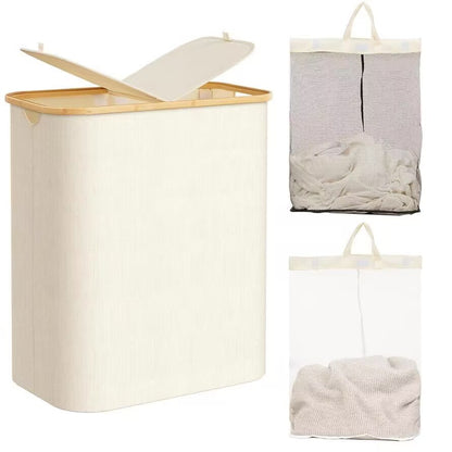 Robust laundry container with practical lid and inner pocket Acalora