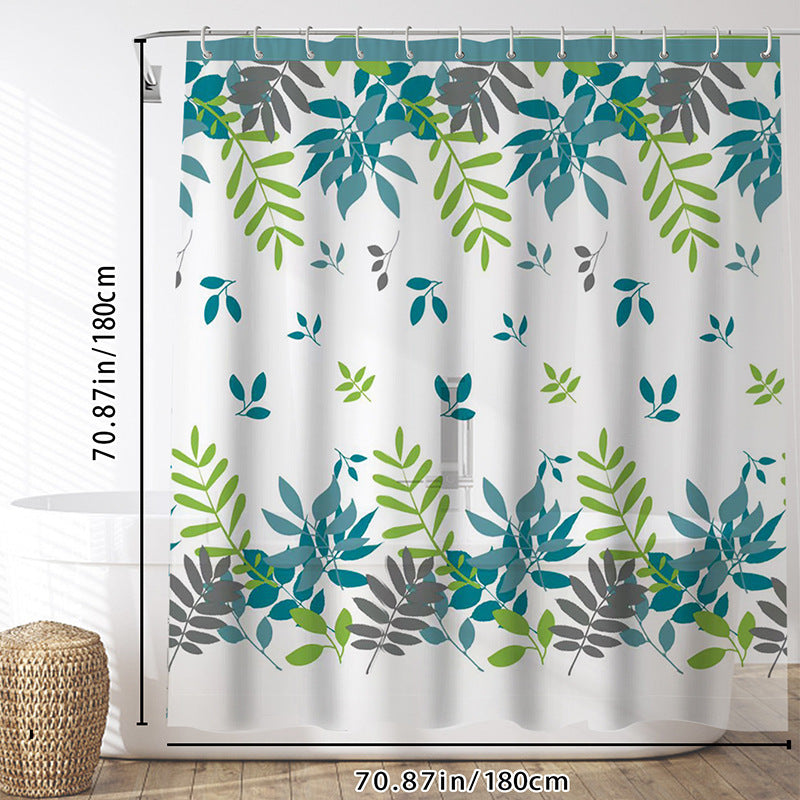 Leaf Motif Shower Curtain