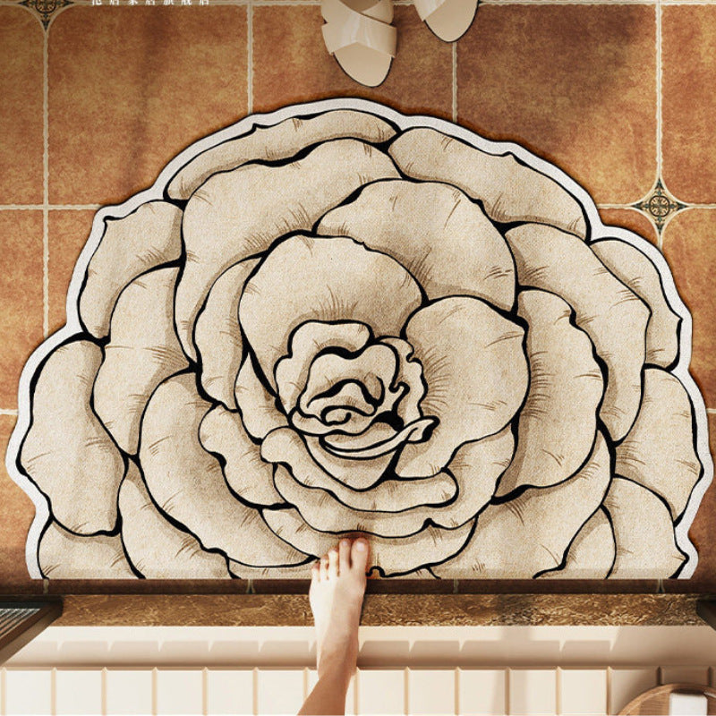 Floral Design Bath Mat