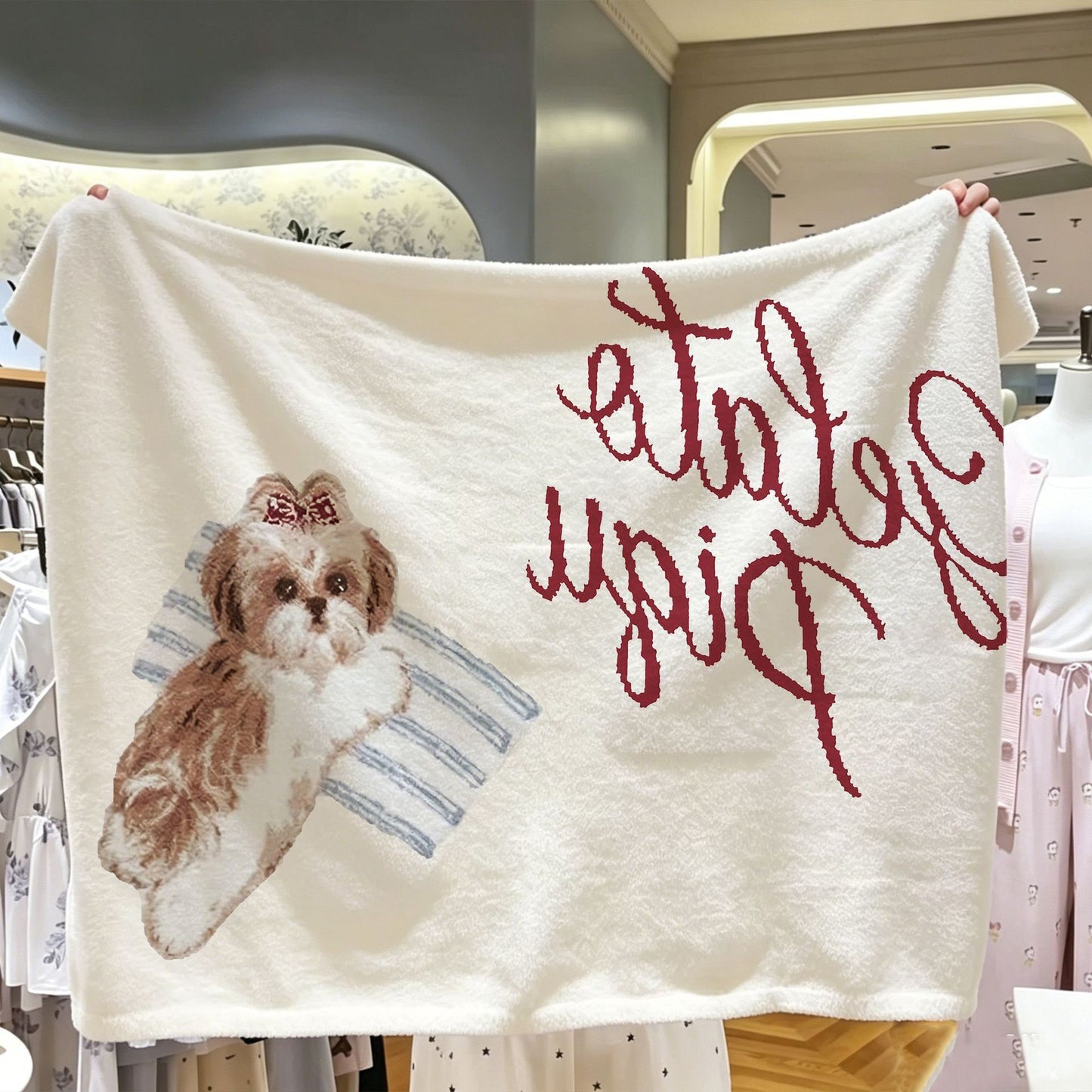 Decorative Dog Themed Fleece Blanket