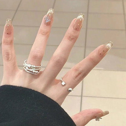 Premium Press-On Nail Set with Iridescent Accents Acalora