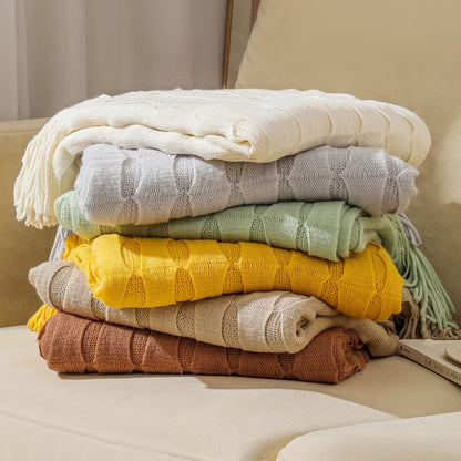 Unisex Knitted Cozy Throw Blanket