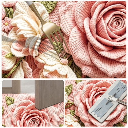 Floral Design Bathroom Mat Acalora