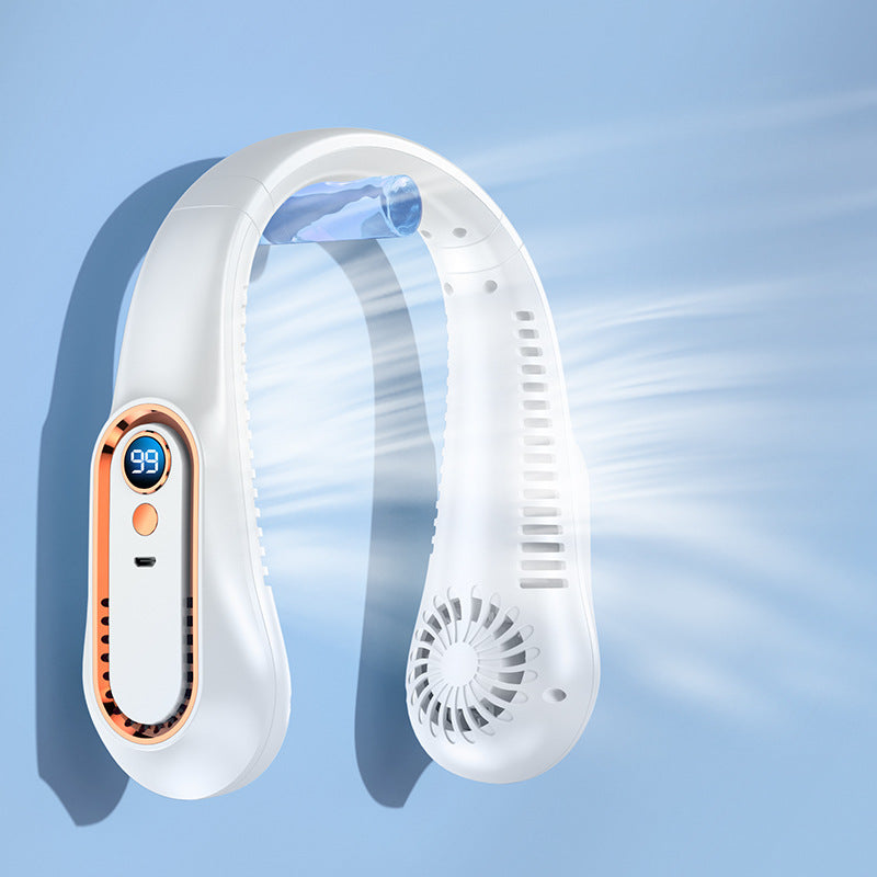 Unisex Portable Neck Fan with Digital Display Brehn