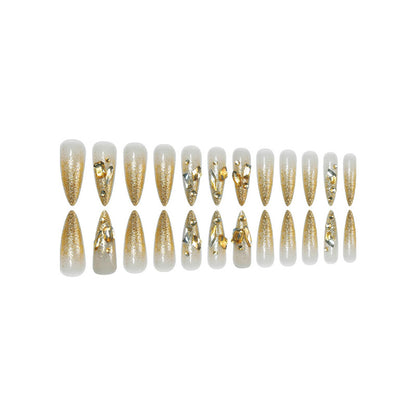 Glamorous Stiletto Press-On Nails with Glitter Accents Acalora