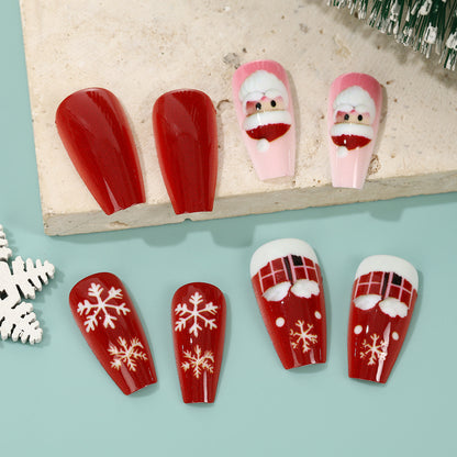 Christmas Art Nails Set with Creative Designs Acalora
