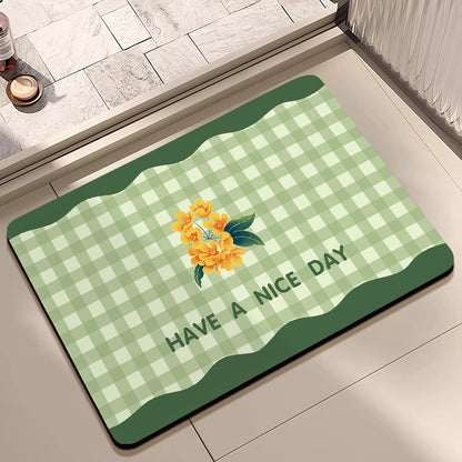 Stylish Floral Patterned Comfort Bath Mat Acalora
