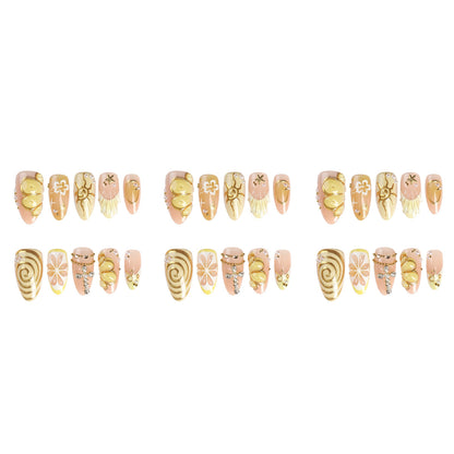Artistic Floral Premium Press-On Nail Set Acalora