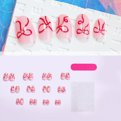 Whimsical Bow Embellished Press-On Nails Acalora