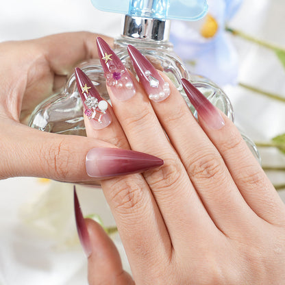 Decorative Rhinestone Stiletto Nail Set Acalora