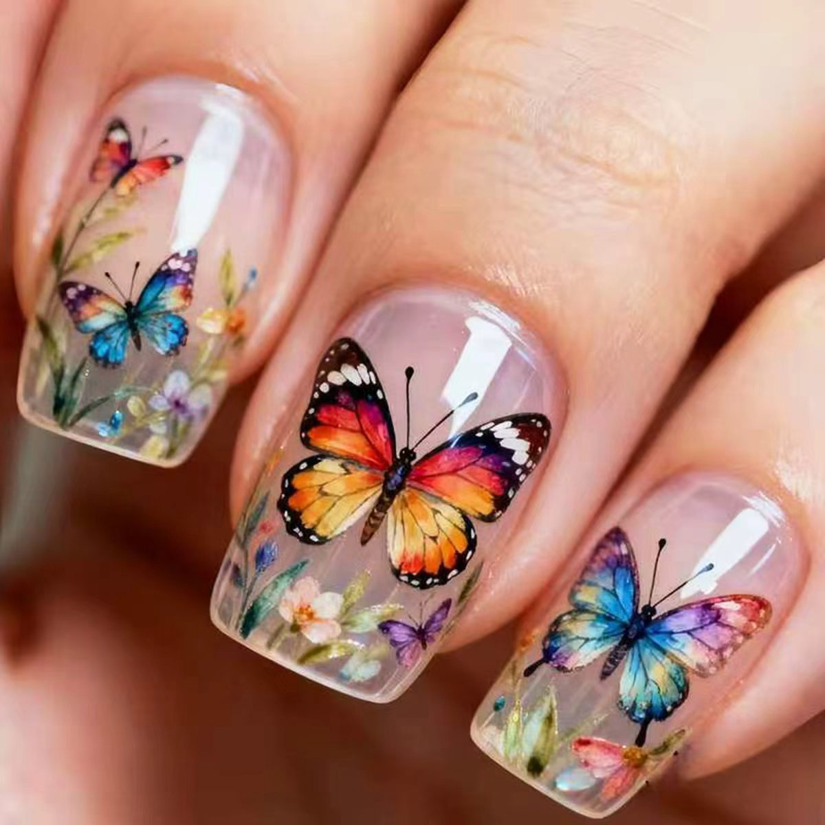 Elegant Butterfly Nail Art Acalora