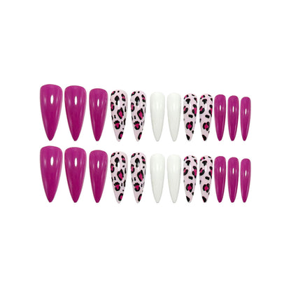 Modern leopard pattern artificial nails Acalora