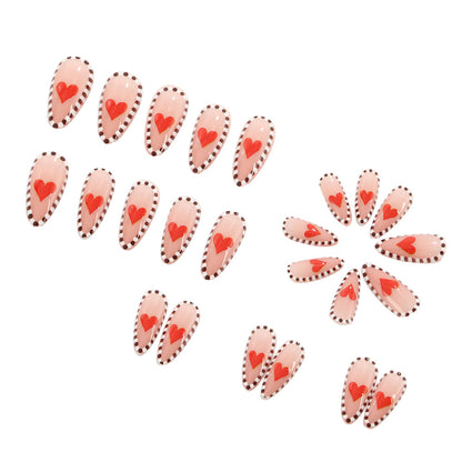 Artificial nails with heart-shaped accents Acalora