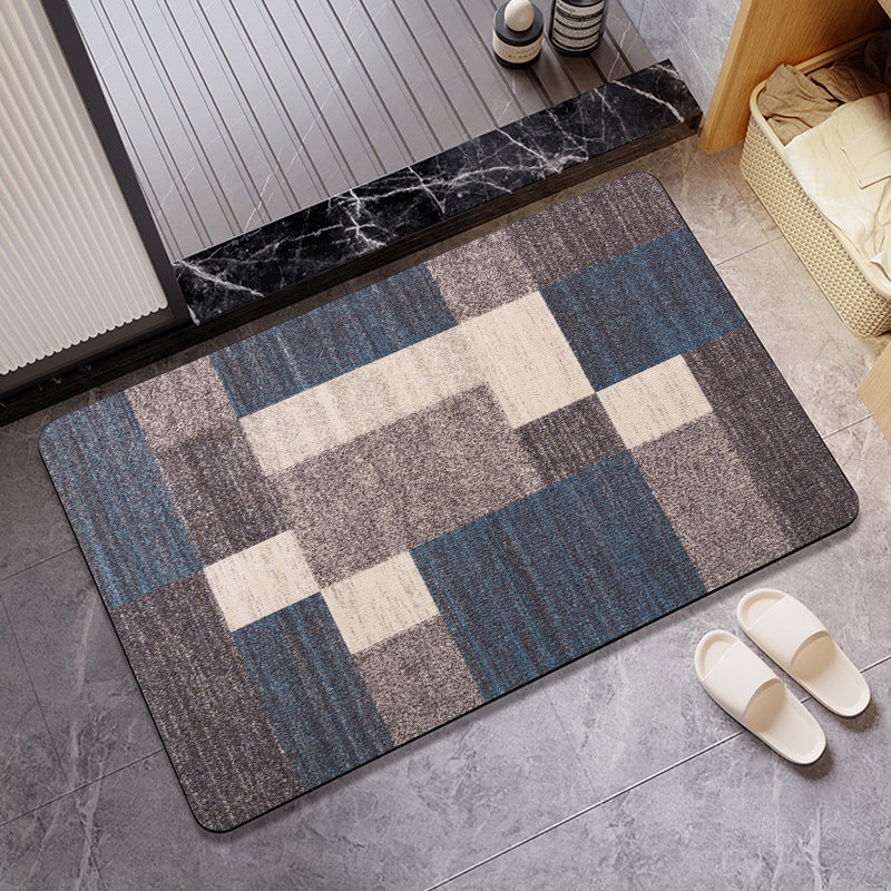 Plush Geometric Bath Mat Acalora