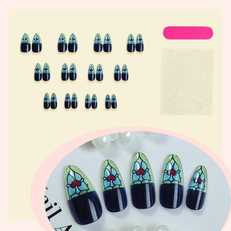Artistic Stained Glass Press-On Nail Set Acalora