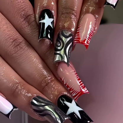 Graphic Artistic Press-On Nail Set Acalora