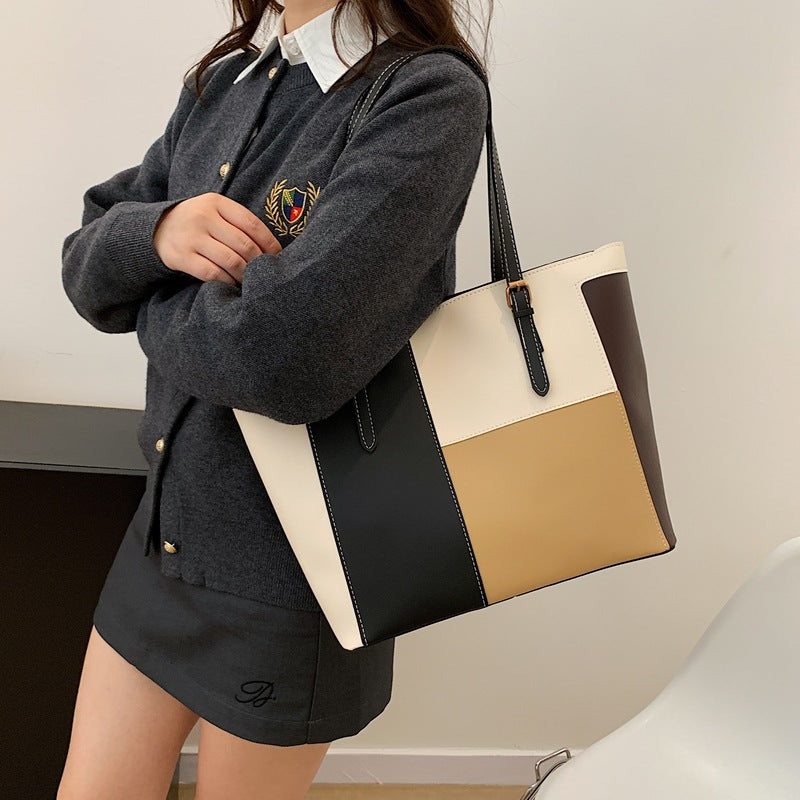 Stylish Color Block Tote Bag Acalora