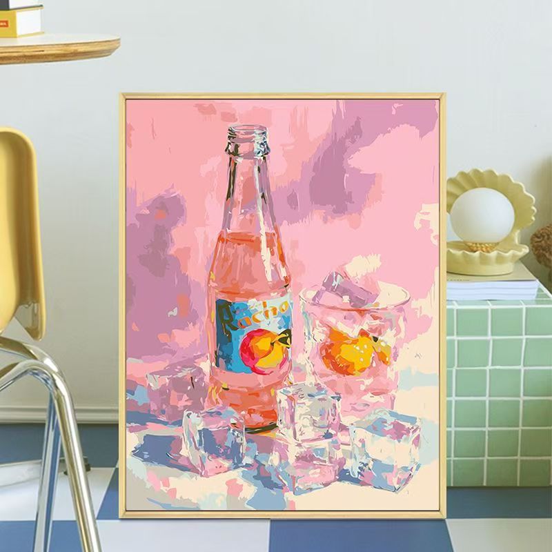 Retro-Inspired Beverage Bottle Canvas Art