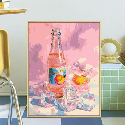 Retro-Inspired Beverage Bottle Canvas Art