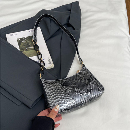 Stylish Textured Snakeskin Effect Handbag Acalora