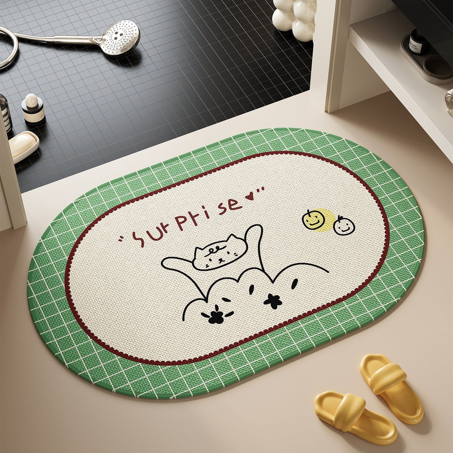 Cute Cat-Themed Bath Rug