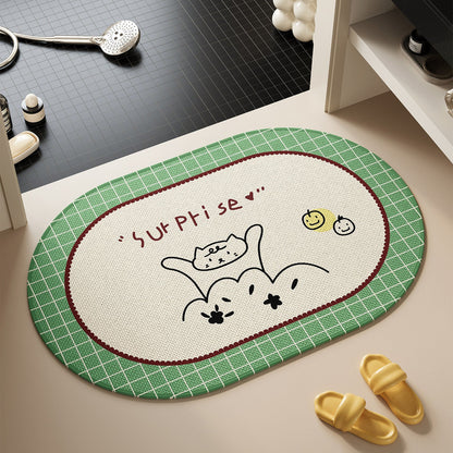Cute Cat-Themed Bath Rug