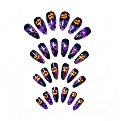 Artistic Halloween-Themed Nail Design Acalora