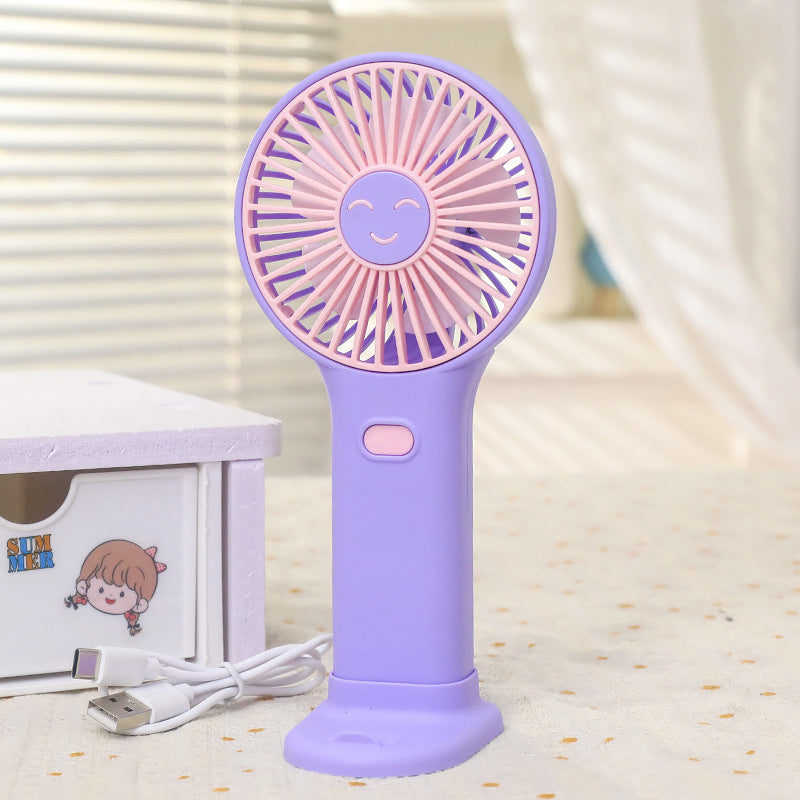 Women's Portable Handheld Fan with Ergonomic Shape and USB Charging Function Karnz