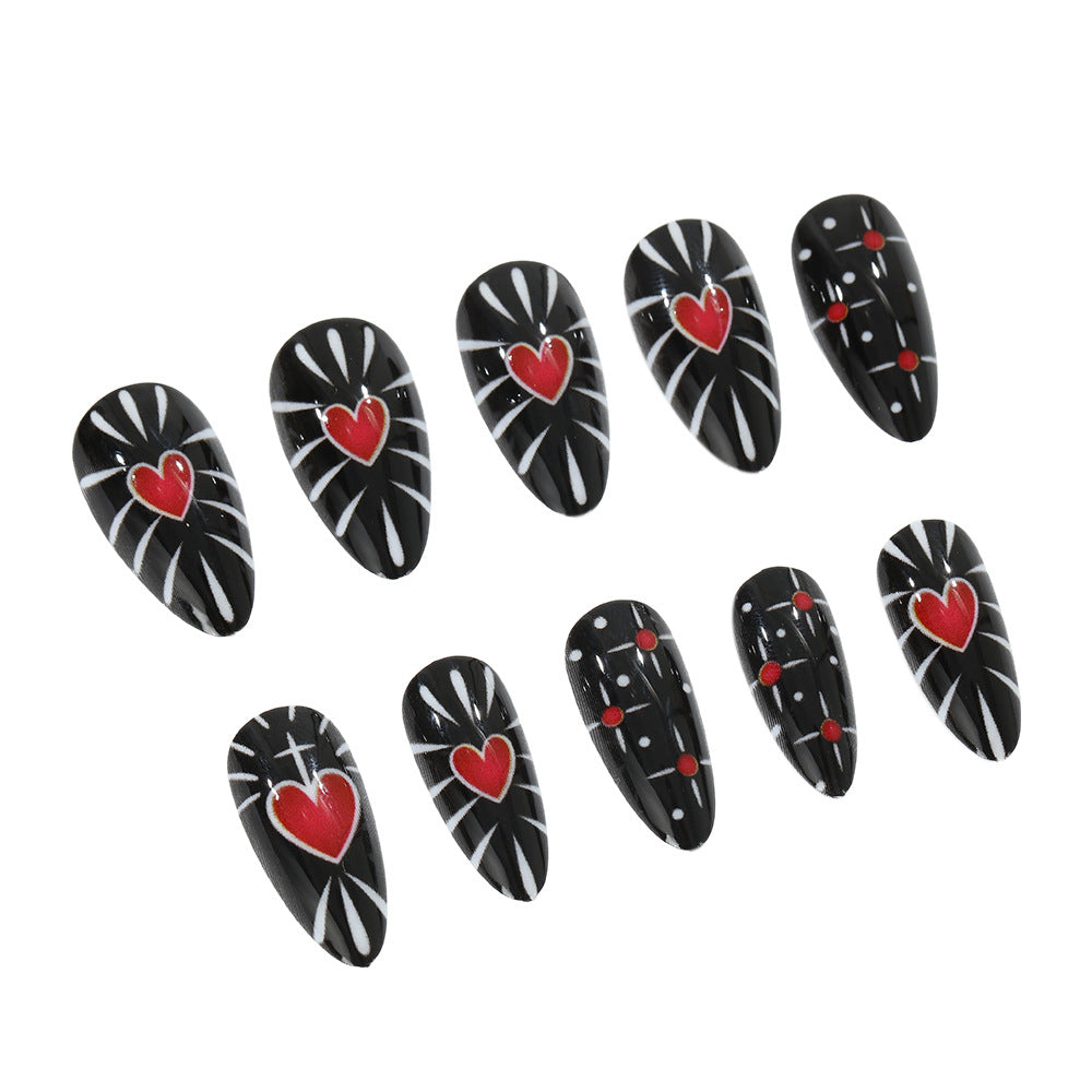 Creative heart design press-on nails Acalora