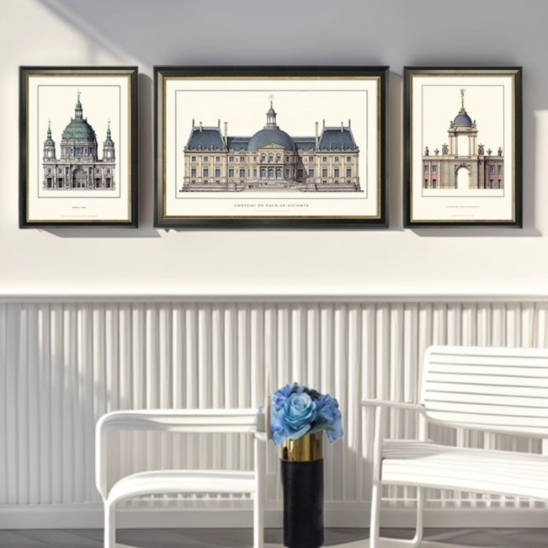 Elegant Framed Architecture Print Set