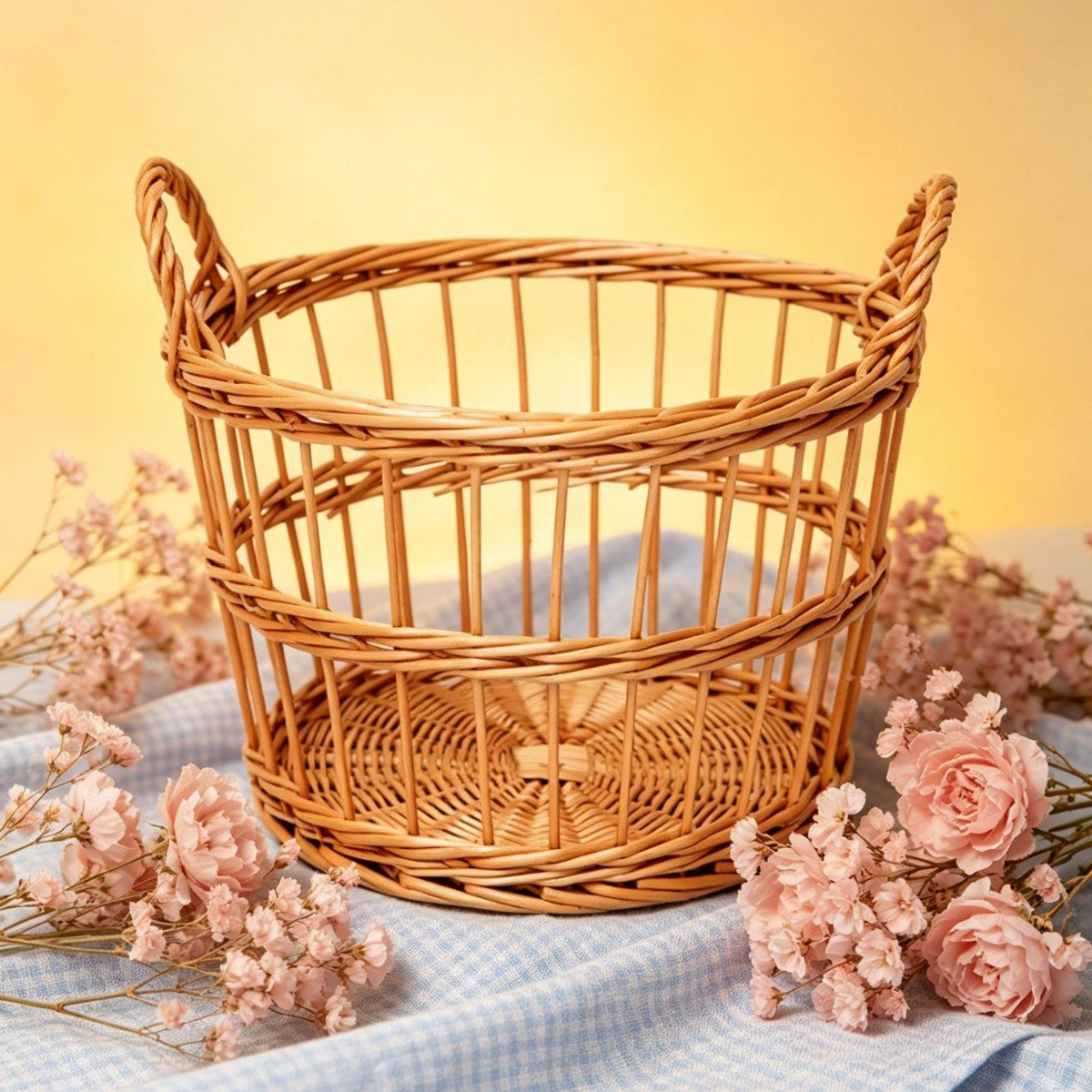 Handcrafted storage basket with weaving Acalora
