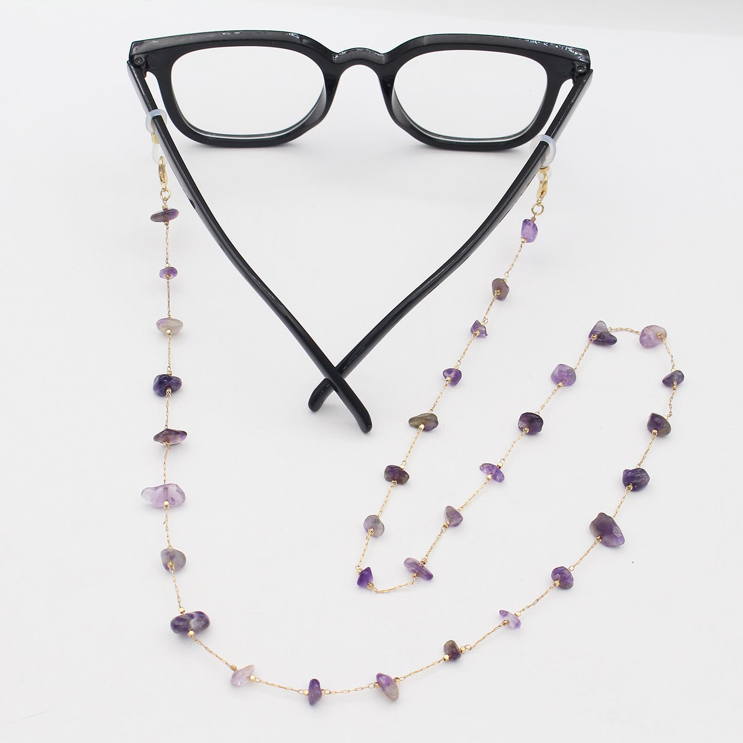 Elegant Crystal-Embellished Eyewear Chain Acalora
