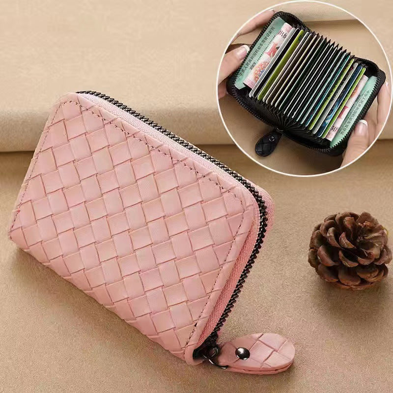 Compact Woven Zippered Card Holder Acalora