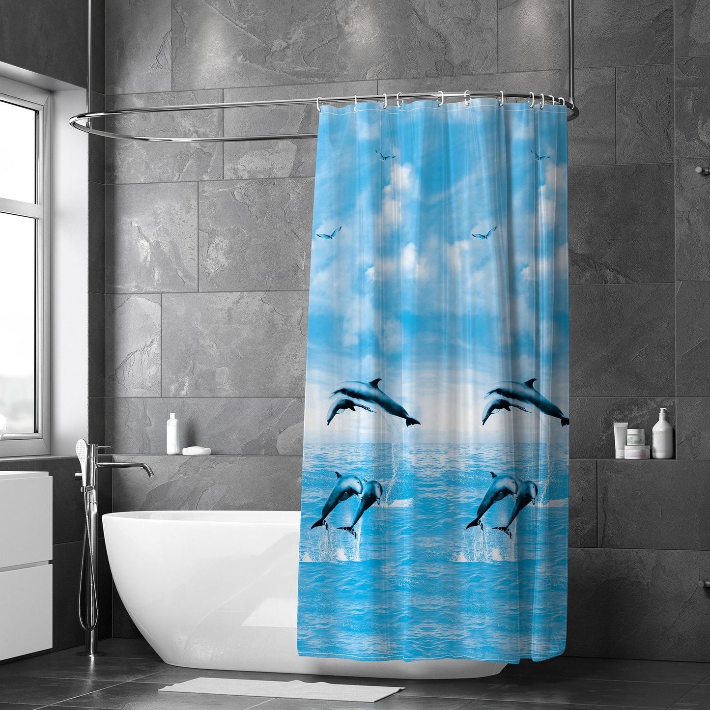 Dolphin Design Shower Curtain