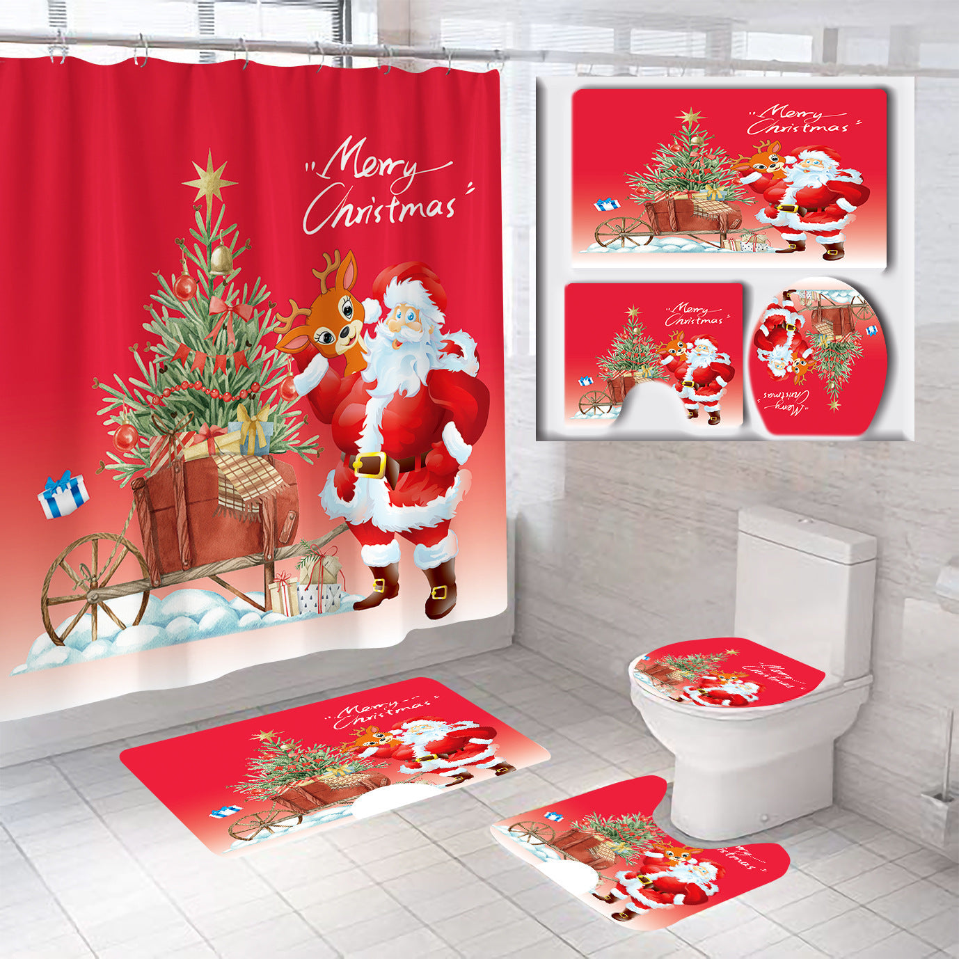 Festive Christmas Bathroom Set