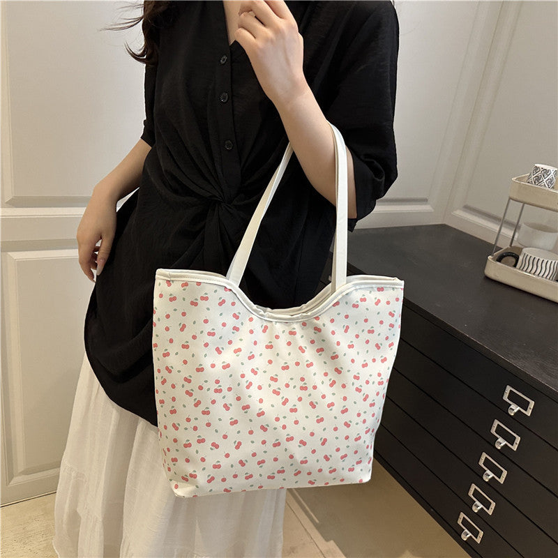Floral Print Shopping Tote Bag Acalora