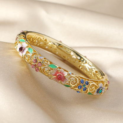 BowLift | 14k Diamond Accented Floral Bangles